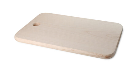 One wooden cutting board isolated on white