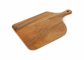 One wooden cutting board isolated on white
