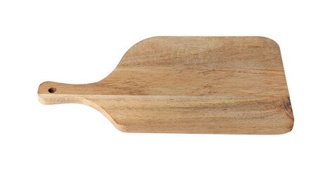 One wooden cutting board isolated on white