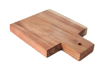 One wooden cutting board isolated on white