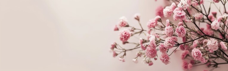 Obraz premium Hanging Pink Flowers Adorn Wall