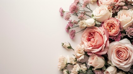 Pink and White Flower Bouquet on White Background
