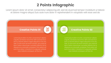 versus or compare and comparison concept for infographic template banner with big round box table with two point list information