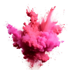 color powders explosion in pink background png, hd, in the style of liquid emulsion printing, dark pink - obrazy, fototapety, plakaty