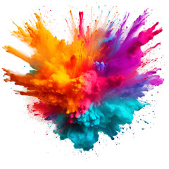 Color explosion of colored powder, in the style of light maroon and dark azure, dark purple and light crimson, hard edge painting