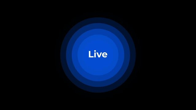 Live button pulsing circle Animation with transparent background 