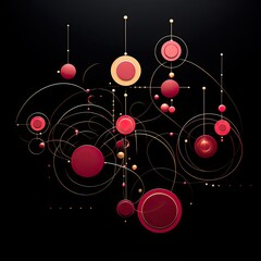 A charming sculpture of circular logic in red, gold and black