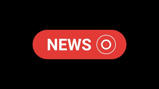 News Live button pulsing circle Animation with transparent background 