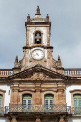 Fototapeta premium Museum of Betrayal on Tiradentes Square in UNESCO World Heritage City Ouro Preto, Minas Gerais, Brazil