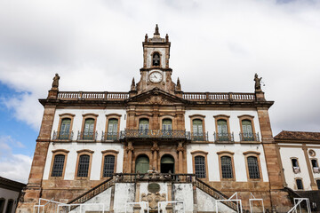Fototapeta na wymiar Museum of Betrayal on Tiradentes Square in UNESCO World Heritage City Ouro Preto, Minas Gerais, Brazil