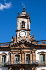 Fototapeta na wymiar Museum of Betrayal on Tiradentes Square in UNESCO World Heritage City Ouro Preto, Minas Gerais, Brazil