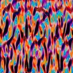 Fototapeta premium Abstract, fluid and colorful 3D background texture. Modern and contemporary feel. Metallic, iridescent and reflective with shades of orange, cyan, red, green, yellow, black