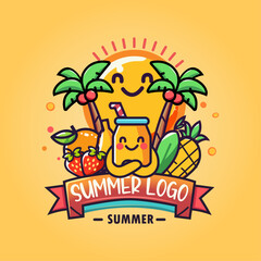 tropical fruits summer Logo, Juice logo