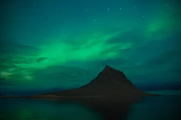 Foto auf Acrylglas Kirkjufell Kirkjufell Mountain Iceland Northern Lights