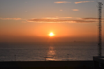 Beautiful sunset over the middle sea