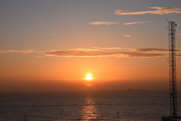 Beautiful sunset over the middle sea
