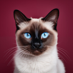 Siamese Cat with Striking Blue Eyes