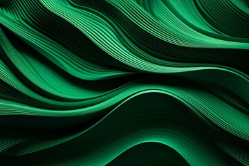 An abstract wallpaper featuring twisting green lines. Generative AI
