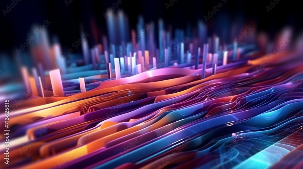 Poster abstract digital background featuring dynamic lines ai generative