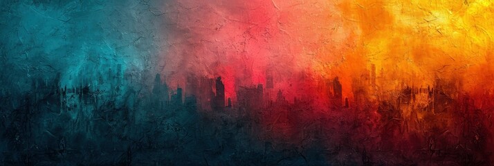Abstract Orange Teal Green Pink Blurred Grainy, Background Image, Background For Banner, HD