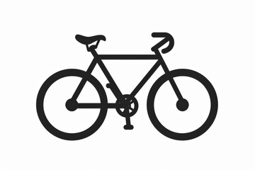 Fototapeta premium Riding through the city on two wheels, a sleek black bicycle silhouette embodies the freedom and versatility of human-powered transport