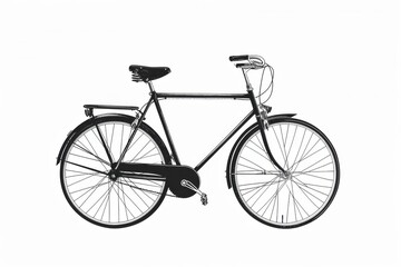 An elegant vintage bicycle with a sleek black frame and shiny chrome wheels, ready to take you on a journey through time and memories