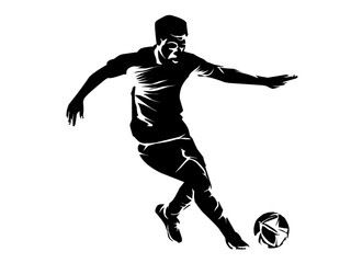 Fototapeta na wymiar Soccer football players silhouette sports illustration 