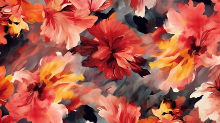 allover pattern digital design textile print floral Ai Generative - obrazy, fototapety, plakaty