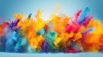 Holi celebration: a riot of colors and joyous revelry, embracing cultural vibrancy and traditions in a festive spectacle of music, dance, and jubilation, capturing the spirit of springtime merriment.