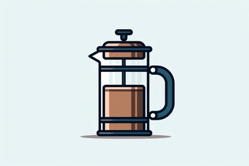 An inviting illustration of a coffee maker, its warm brown liquid reminiscent of a cozy lamp glowing in the morning light