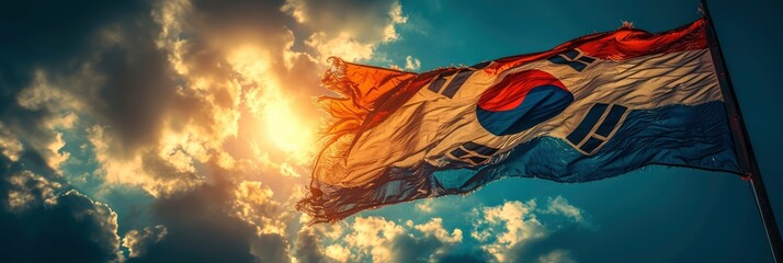 Country Flag Korea South Celebrating Independence, Background Image, Background For Banner, HD