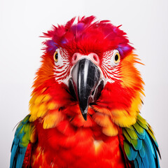 Obraz premium Vibrant Scarlet Macaw Parrot Close-Up