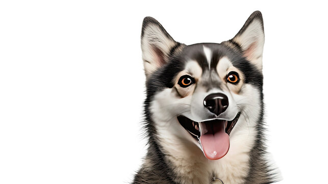 Alaskan Klee Kai dog isolated on a transparent background