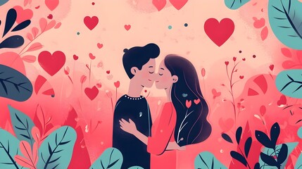 Flat Vector Design valentine's day vibes, valentine’s day vibes, background image, generative AI