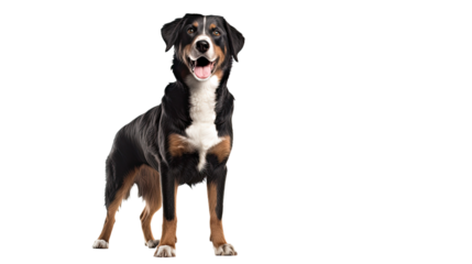 Appenzeller Sennenhund dog isolated on a transparent background