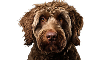 Barbet dog isolated on a transparent background