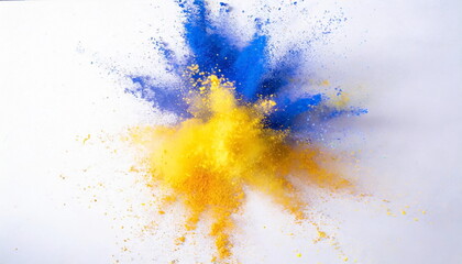 Colorful powder splash on white background