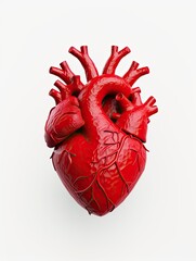 heart, 3D render, isolated white background - generative ai