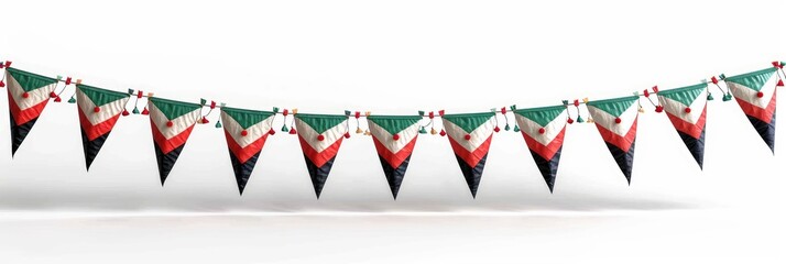 Isolated Image Uae Flag Buntings, Background Image, Background For Banner, HD
