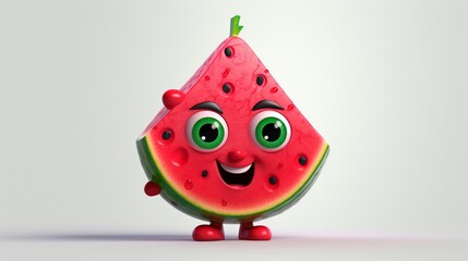 A cute cartoon watermelon characterc Ai Generative