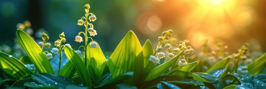 Lilies Of The Valley Background Spring Flowers, Background Image, Background For Banner, HD