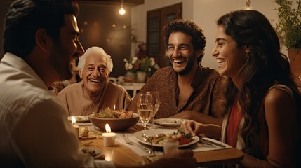 Group of People Sitting Around a Dinner Table, Passover