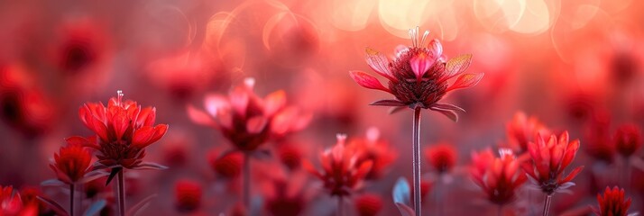 Monarda Didyma Red Flowers Close Up, Background Image, Background For Banner, HD