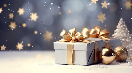 Obraz na płótnie Canvas Holiday gift box for birthdays, holiday anniversaries, Valentine's Day and weddings