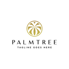 palm tree logo vector icon illustration
