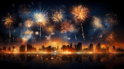 Fireworks background for celebration, holiday celebration concept