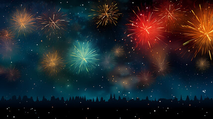 Obraz na płótnie Canvas Fireworks background for celebration, holiday celebration concept