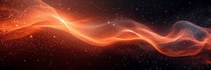 Red Glowing Abstract Color Gradient Wave Shape, Background Image, Background For Banner, HD