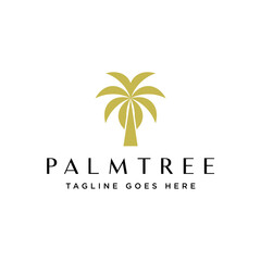 palm tree logo vector icon illustration