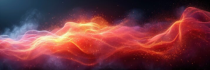 Red Glowing Abstract Color Gradient Wave Shape, Background Image, Background For Banner, HD